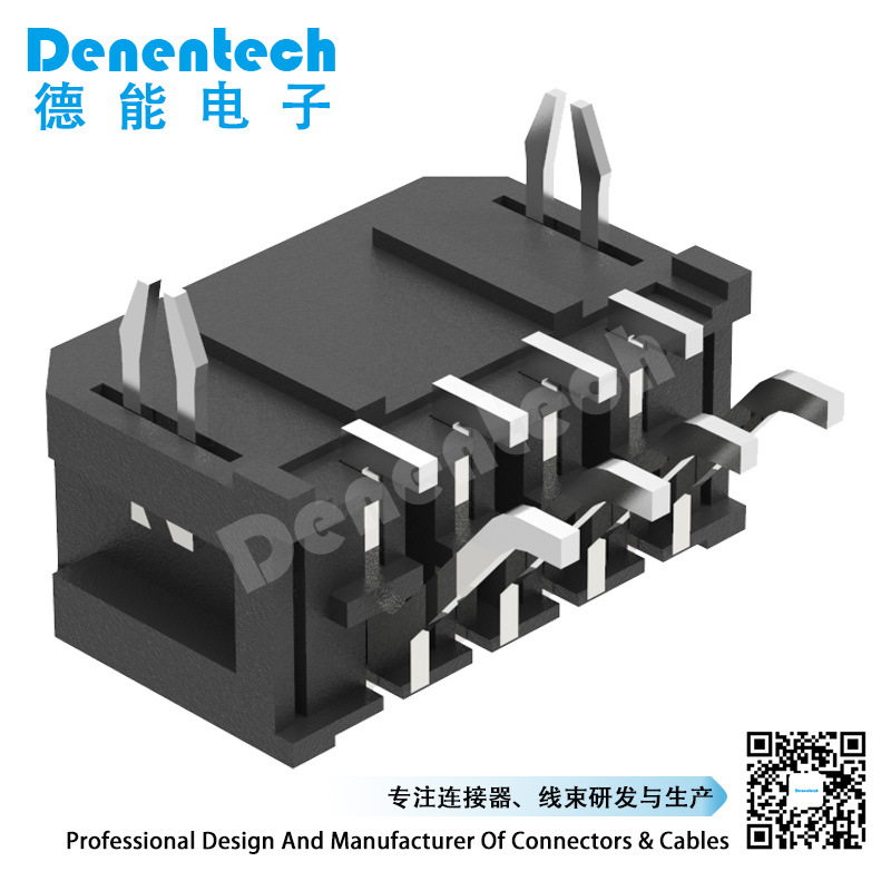 Denentech dual row right angle SMT 3.00mm pcb wafer housing connector with peg